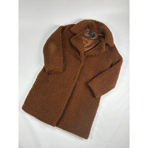 Lucky Brand Women’s Sherpa Coat Size Large | Brown Teddy Faux Shearling Jacket